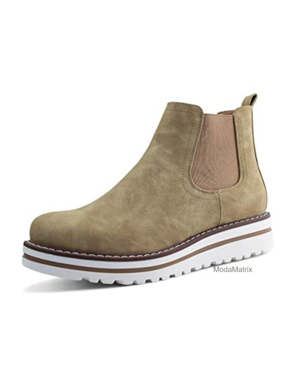 Chelsea Ankle Wedge Boots Round Toe Synthetic Pull On Casual Booties